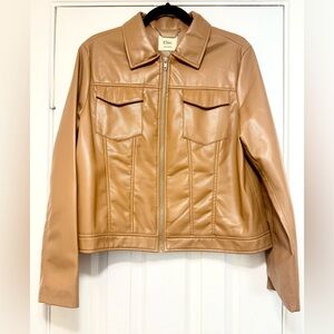 Elie Tahari Tan Faux Leather Jacket